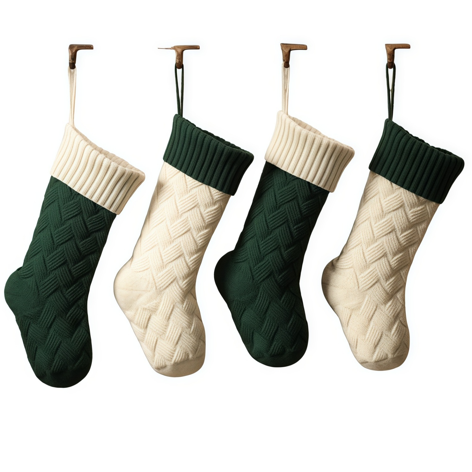 Knitted Christmas Stockings Large Size Cable Knit Holiday Decorative Gifts